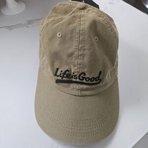 Life Is Good Khaki Cap with Black Logo